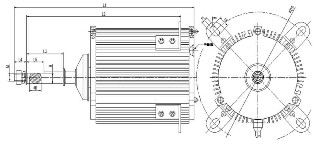 1HP Three-Phase Electirc Condenser AC Axial Flow Fan Motor for Air-Cooled Heat Pump Module Unit